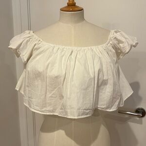 Zara white cropped off the shoulder top